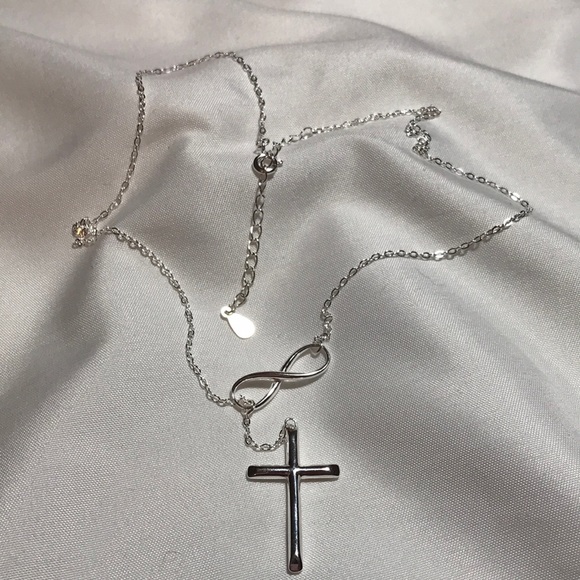 🌹Sterling Silver Cross & Infinity symbol - Picture 2 of 8
